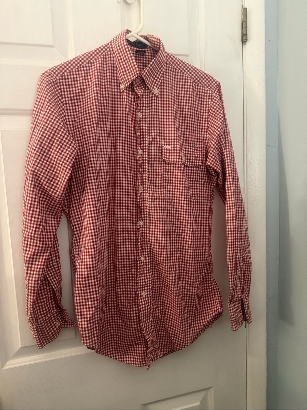 Vintage Redford Men’s 14.5-33 Red Gingham Button-Down Shirt USA